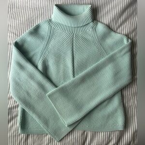 Maeve cropped turtle neck wide sleeve sweater